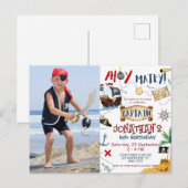 Ahoy Kapitein Foto Piraat Kinderen Verjaardagsfees Briefkaart (Voorkant / Achterkant)