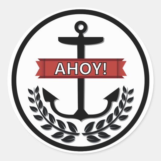 Ahoy - Klassieke ronde Sticker, glanzend Sticker (Voorkant)