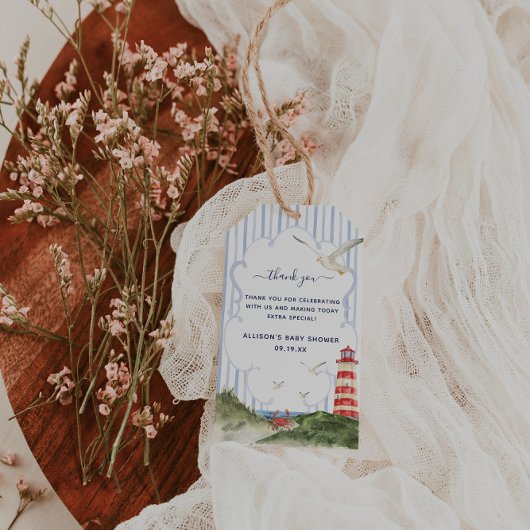 Ahoy Little Sailor Baby shower Bedankt Cadeaulabel