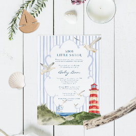 Ahoy Little Sailor Nautical Baby shower Kaart