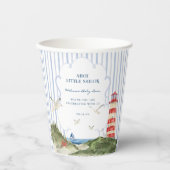Ahoy Little Sailor Nautical Baby Shower Papieren Bekers (Voorkant)