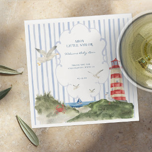 Ahoy Little Sailor Nautical Baby shower Servet