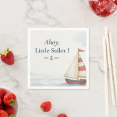 Ahoy Little Sailor | Nautisch verjaardagsfeest Servet (Insitu)
