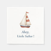 Ahoy Little Sailor | Nautisch verjaardagsfeest Servet (Voorkant)