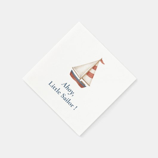 Ahoy Little Sailor | Nautisch verjaardagsfeest Servet (Hoek)