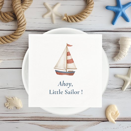 Ahoy Little Sailor | Nautisch verjaardagsfeest Servet