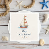 Ahoy Little Sailor | Verjaardag nautische zeilboot Servet