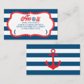 Ahoy Luier Raffle Ticket, nautisch, blauw, rood Informatiekaartje (Voorkant / Achterkant)