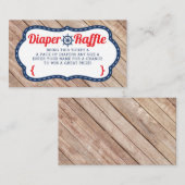 Ahoy Luier Raffle Ticket, nautisch, blauw, rood Informatiekaartje (Voorkant / Achterkant)