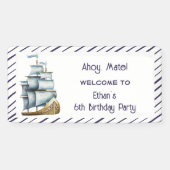 Ahoy maat Nautical children jarig Spandoek (Horizontaal)