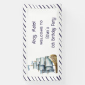 Ahoy maat Nautical children jarig Spandoek (Verticaal)