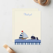 Ahoy Mate Blue Whale 4x5 Flat Notitiekaartje (Voorkant / Achterkant in situ)