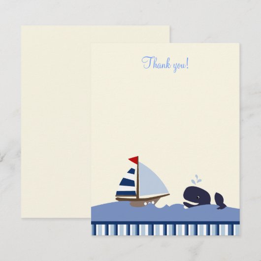 Ahoy Mate Blue Whale 4x5 Flat Notitiekaartje (Voorkant / Achterkant)