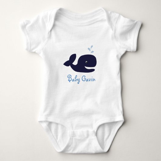 AHOY MATE BLUE WHALE Baby Creeper Romper (Voorkant)