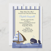 Ahoy Mate Blue Whale Baby shower 5x7 Kaart (Voorkant)