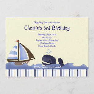 Ahoy Mate Blue Whale Birthday 5x7 Nautisch Kaart