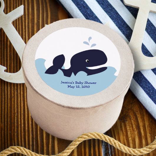 AHOY MATE Blue Whale Favor Stickers gepersonalisee