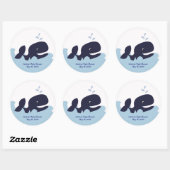 AHOY MATE Blue Whale Favor Stickers gepersonalisee (Vel)