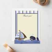 Ahoy Mate Blue Whale Flat Hartelijk dank Notitiekaartje (Voorkant / Achterkant in situ)
