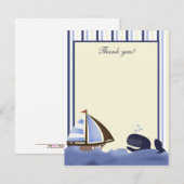 Ahoy Mate Blue Whale Flat Hartelijk dank Notitiekaartje (Voorkant / Achterkant)