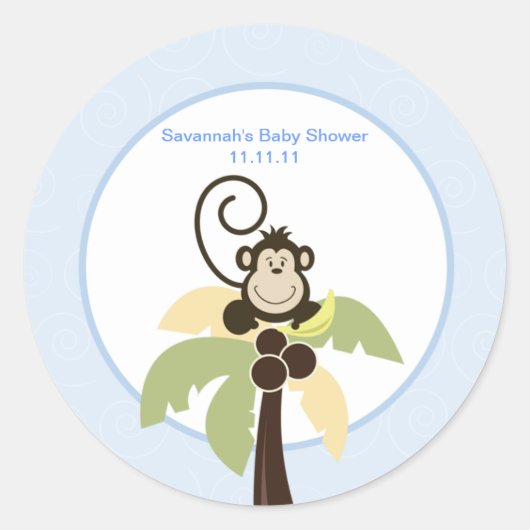 Ahoy Mate Monkey Favor Stickers 3-inch (Voorkant)