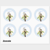 Ahoy Mate Monkey Favor Stickers 3-inch (Vel)