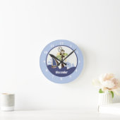 Ahoy Mate Monkey Whale Wall Klok Voeg een naam toe (Huis)