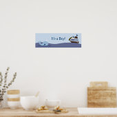 Ahoy Mate Nautical Baby shower Banner Sign Poster (Keuken)