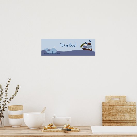 Ahoy Mate Nautical Baby shower Banner Sign Poster (Keuken)