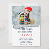 Ahoy Mate Pirates Boy Birthday Party Invitation Kaart (Voorkant)