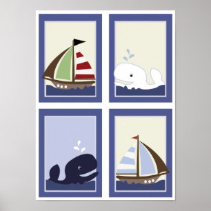 AHOY MATE Sail boot Boys Nursery Room Prints