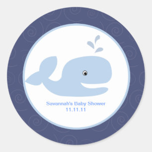 Ahoy Mate Whale Favor Stickers 3 inch