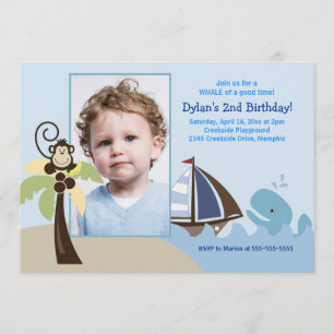 Ahoy Mate Whale *FOTO* Birthday 5x7 Kaart