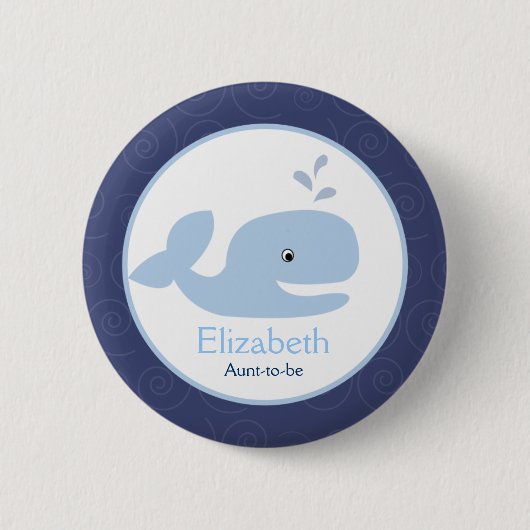 Ahoy Mate Whale NAME TAG Custom Button (Voorkant)