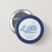 Ahoy Mate Whale NAME TAG Custom Button (Voorkant /achterkant)