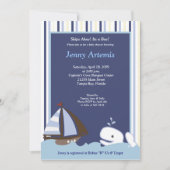 Ahoy Mate Whale Sailboot Boy Nautical Baby shower Kaart (Voorkant)