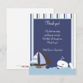 Ahoy Mate White Whale 4x5 Flat Bedankkaart (Voorkant / Achterkant)