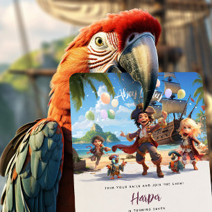 Ahoy Maten! Piratenparadijs Eiland Verjaardagsfees Kaart