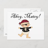 Ahoy Matey Baby Pirate Briefkaart (Voorkant / Achterkant)