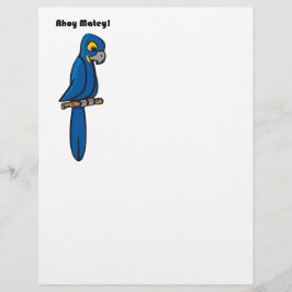 Ahoy Matey Blauw Macaw Parrot Schattige Pirate Car