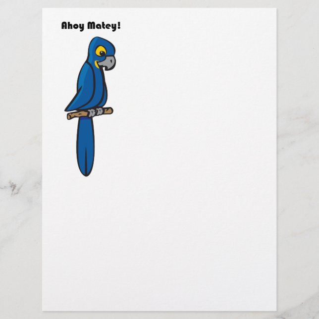 Ahoy Matey Blauw Macaw Parrot Schattige Pirate Car (Voorkant)