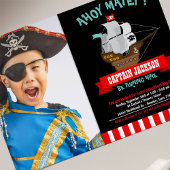 Ahoy Matey. Boat Pirate Birthday Foto Kaart