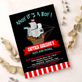 Ahoy Matey. Boat Pirate Boy Baby shower Kaart
