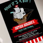 Ahoy Matey. Boat Pirate Boy Baby shower Kaart