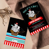 Ahoy Matey. Boat Pirate Boy Baby shower Kaart