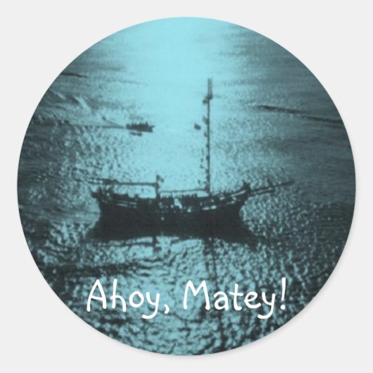 Ahoy Matey envelop zegels blauw (Voorkant)