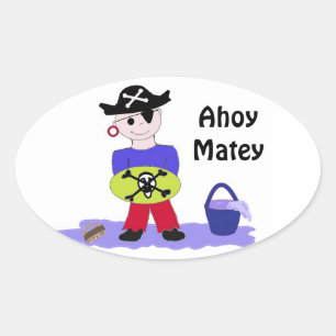Ahoy Matey Ovale Sticker