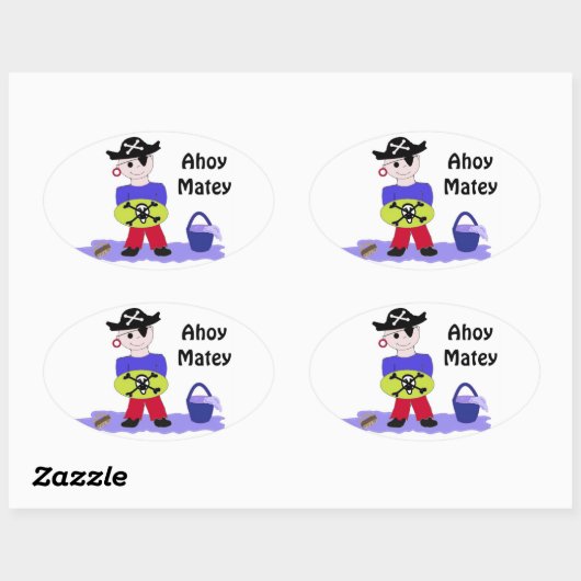 Ahoy Matey Ovale Sticker (Vel)