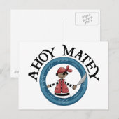 Ahoy Matey Patcheye Pirate Briefkaart (Voorkant / Achterkant)