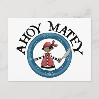 Ahoy Matey Patcheye Pirate Briefkaart